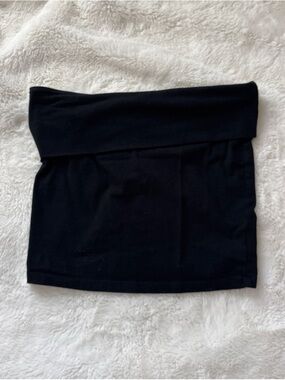 American Eagle Outfitters Black Fold-Over Tube Mini
